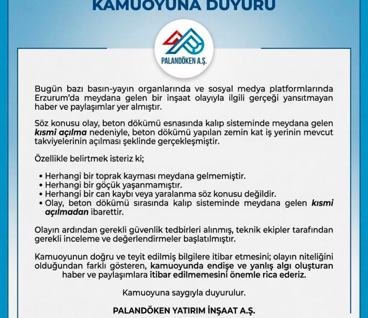 KAMUOYUNA DUYURU